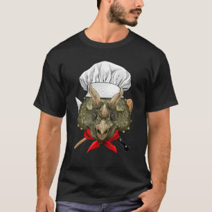 Restaurant Triceratops Chef Cook Kitchen Cooking   T-Shirt