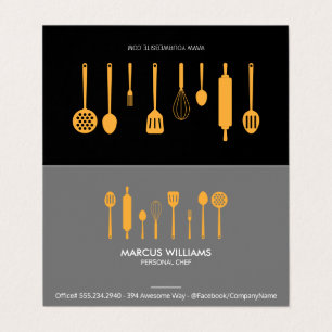 Restaurant Utensils Executive Chef Business Card