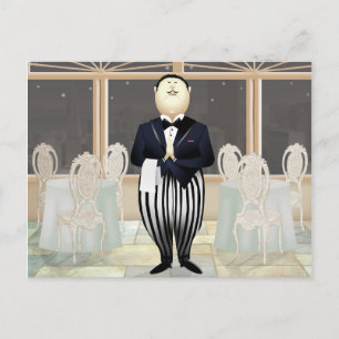 Restaurant Waiter Postcard