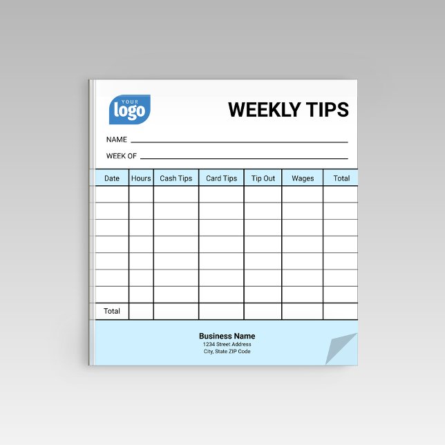 Restaurant Weekly Mini Tips Tracker Notepad (Creator Uploaded)