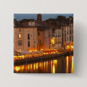 Restaurants along the l'Herault river. L'Herault 15 Cm Square Badge