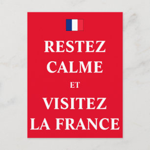 Restez calme et visitez la France Postcard