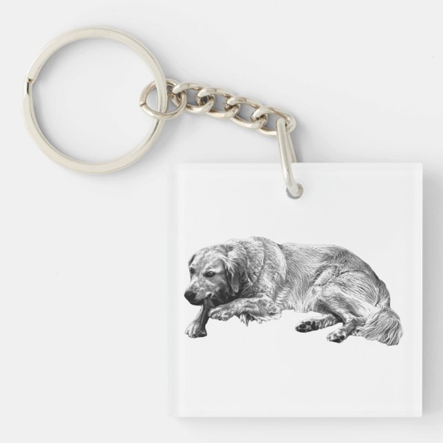 Restful Calm Dog Key Ring (Front)
