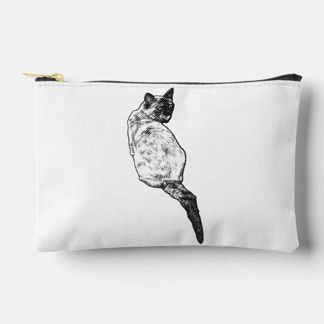 Restful Cat, Quiet Organization Accessory Pouch (Front)