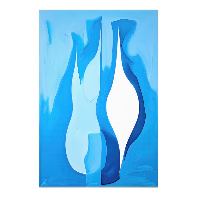 Restful Cobalt Echo Abstract Photo Print (Front)