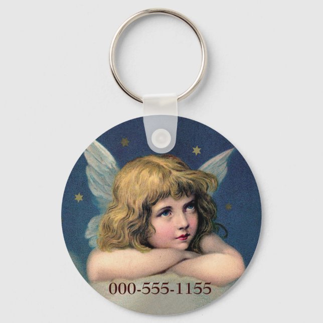 Resting Angel Key Chain Add your Phone No. (Front)