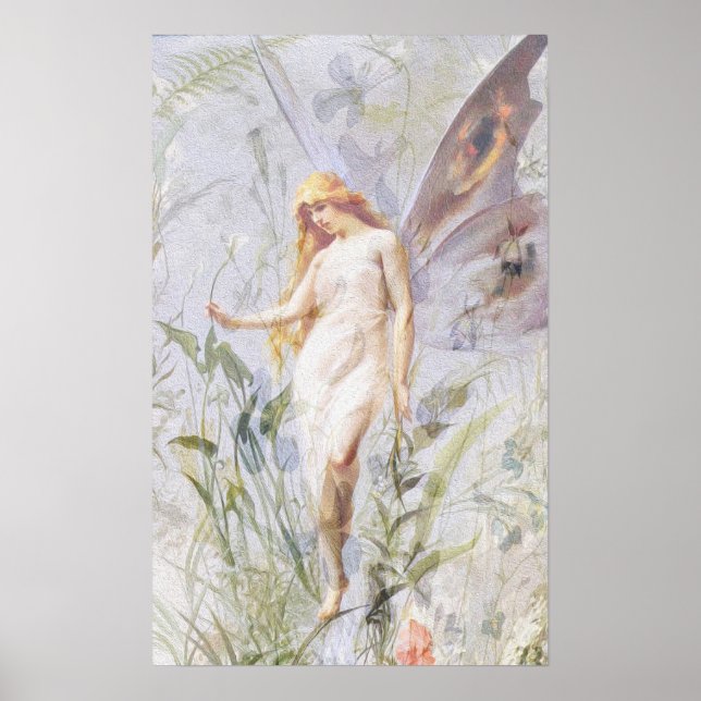 Resting - Angel with Lillies Poster (Front)