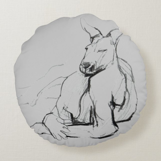 Resting Athlete Round Cushion (Back)