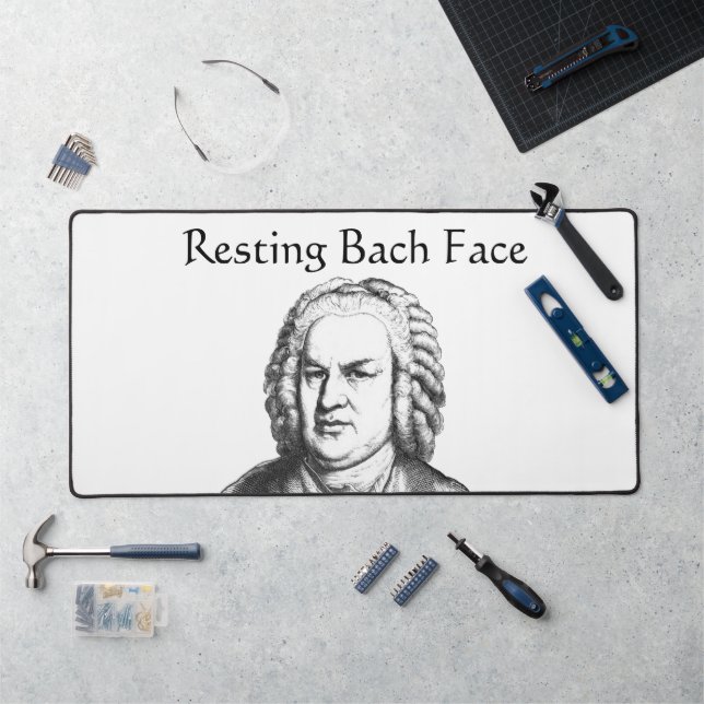 Resting Bach Face Classical Music Composer Desk Mat (Workstation)