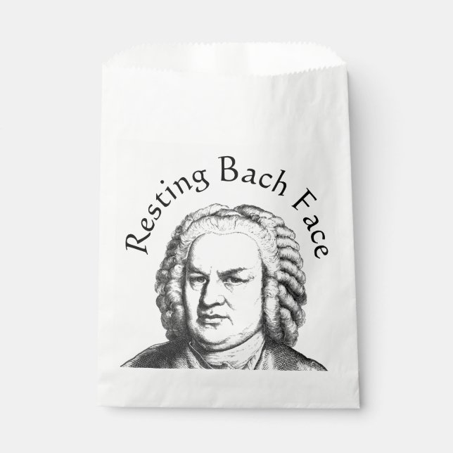 Resting Bach Face Classical Music Composer Favour Bag (Front)