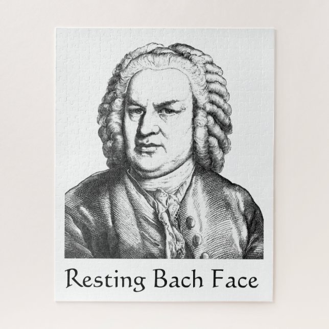 Resting Bach Face Classical Music Composer Jigsaw Puzzle (Vertical)