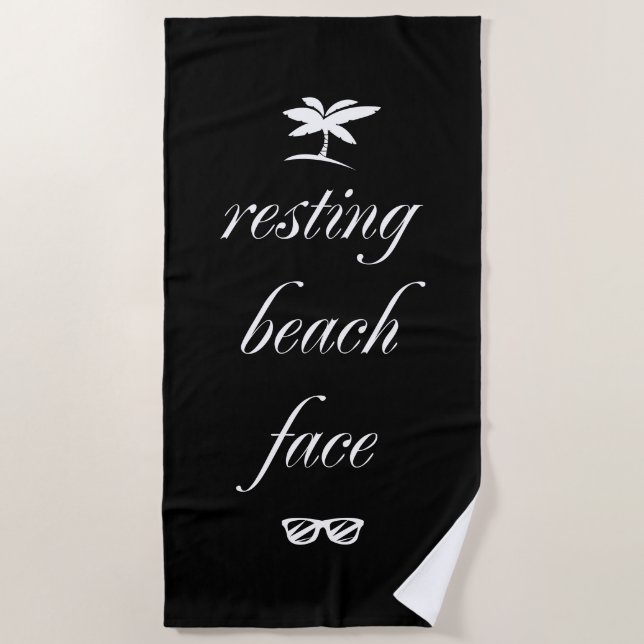 Resting Beach Face Beach Towel (Front)