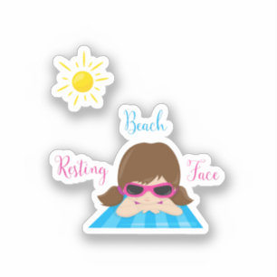 Resting Beach Face Girl Sunglasses Sunshine