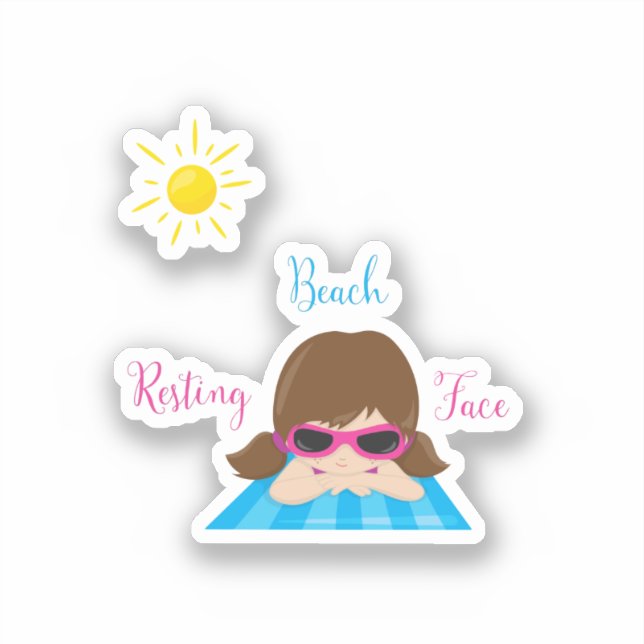 Resting Beach Face Girl Sunglasses Sunshine  (Front)