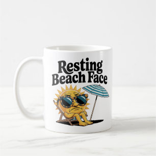Resting Beach Face Grumpy Sun Vacation Coffee Mug