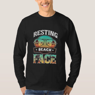 Resting Beach Face Ocean Sunglasses Palm Tree 3 T-Shirt