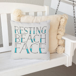 Resting Beach Face Outdoor Cushion