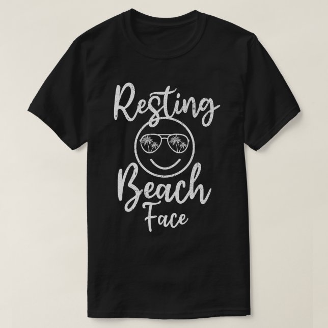Resting Beach Face Summer Travel Funny Summer  T-Shirt (Design Front)