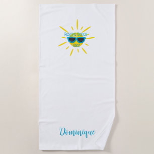 Resting Beach Face Sunglasses Personalised Towel