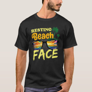 Resting Beach Face Sunglasses Summer Vacation Beac T-Shirt