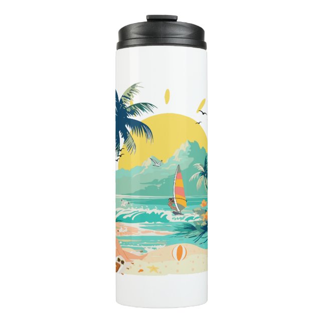 Resting Beach for Summer Thermal Tumbler (Front)