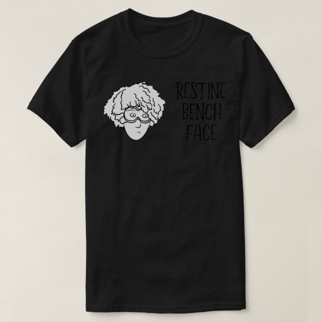 Resting Bench Face Afro Mono T-Shirt (Design Front)
