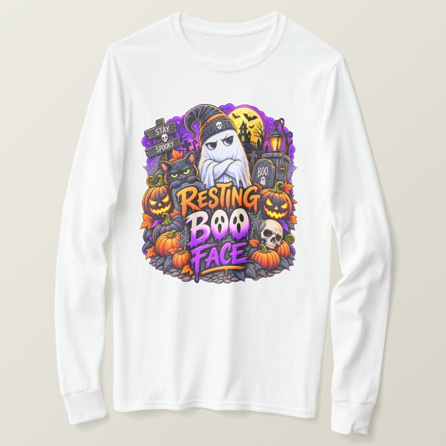 Resting Boo Face T-Shirt (Design Front)