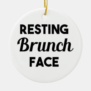 Resting Brunch Face Ceramic Ornament