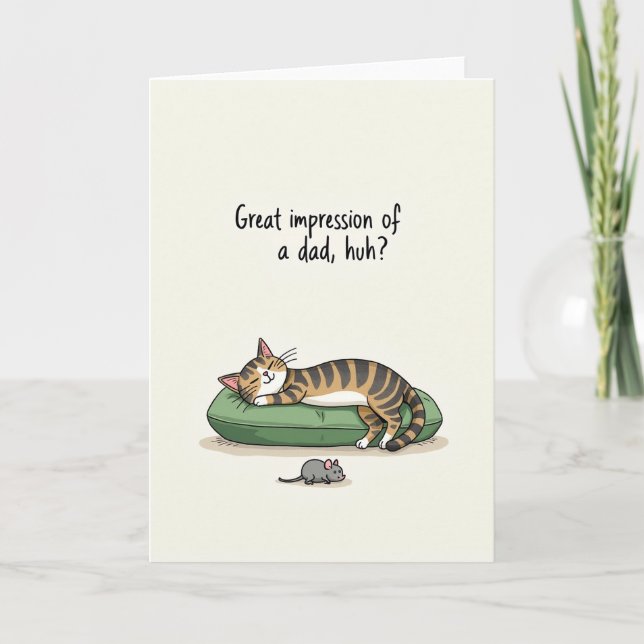 Resting Cat Fathers Day Card (Front)