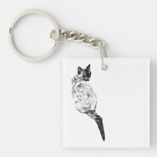 Resting Cat, Quiet Carry Key Ring