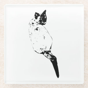 Resting Cat, Subtle Charm Glass Coaster