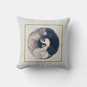 Resting Cats, Yin & Yang Cushion