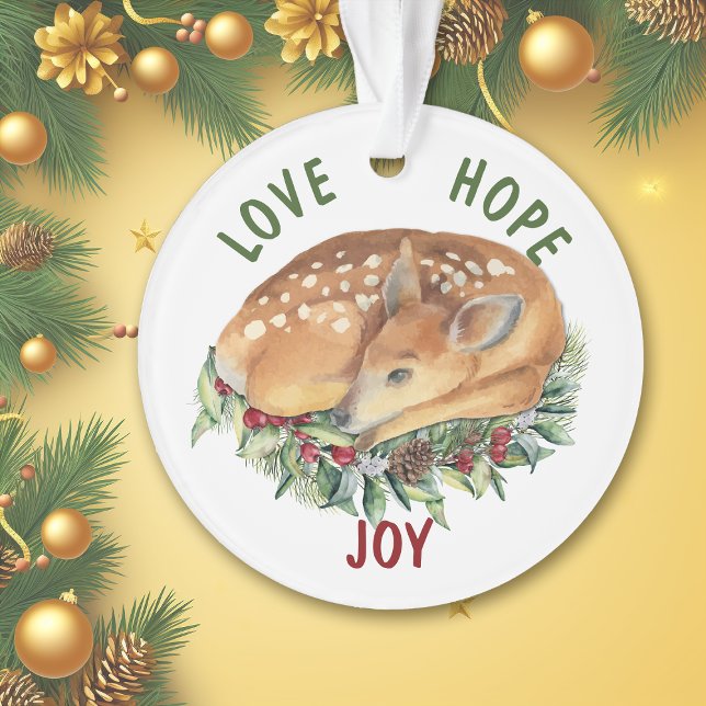 Resting Christmas Deer Fawn Ornament (Creator Uploaded)