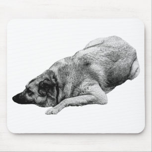 Resting Dog Calmness Inspires Balanced Desk Focus Mouse Pad
