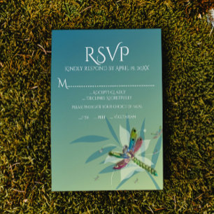 Resting Dragonfly Wedding RSVP Card