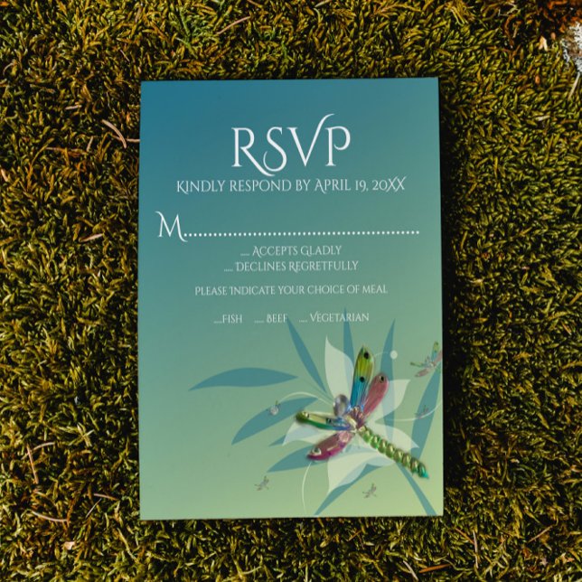 Resting Dragonfly Wedding RSVP Card (Resting Dragonfly Wedding RSVP Card)