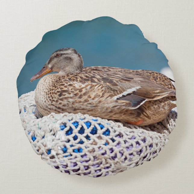 Resting Duck Round Cushion (Back)