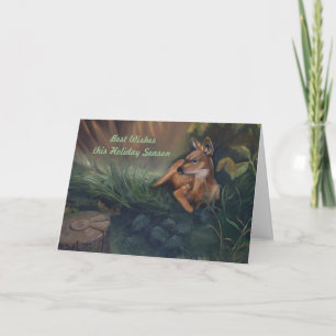 Resting Fawn Holiday Card