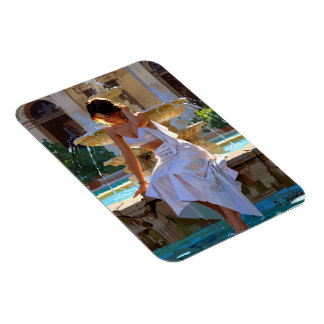 "Resting Fountain - A Moment of Silence and Light" Magnet