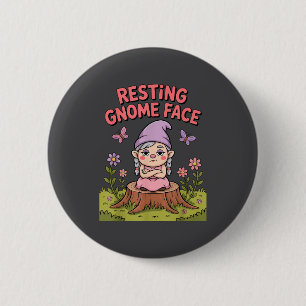 Resting Gnome Face Cute Funny Christmas Kawaii Car 6 Cm Round Badge