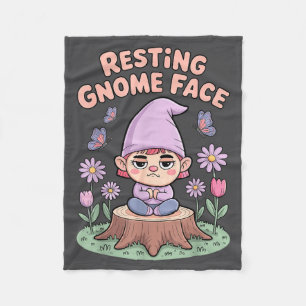 Resting Gnome Face Cute Funny Christmas Kawaii Car Fleece Blanket