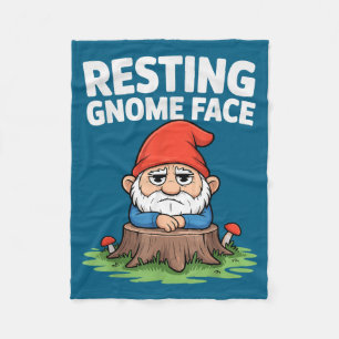 Resting Gnome Face Cute Funny Christmas Kawaii Car Fleece Blanket