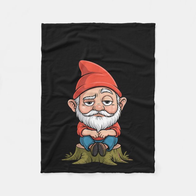 Resting Gnome Face Cute Funny Christmas Kawaii Car Fleece Blanket (Front)