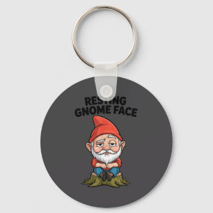 Resting Gnome Face Cute Funny Christmas Kawaii Car Key Ring