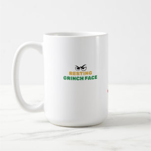 Resting Grinch Face Funny Christmas Coffee Mug