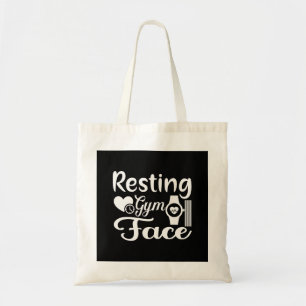 Resting Gym Face-Gym-Workout-Fitness-Funny Tote Bag