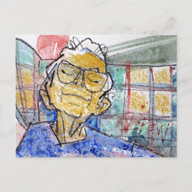 Resting Her Eyes Crayon Resist Larry Lerew #170903 Postcard (Front)