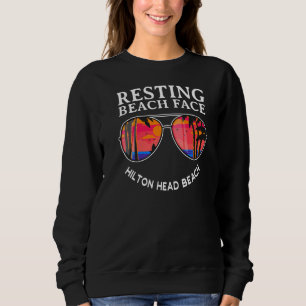 Resting Hilton Head Beach  Ocean Humour Sweatshirt