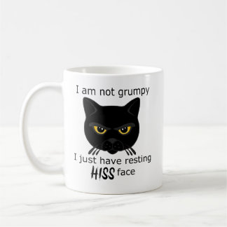 Resting Hiss Face Black Cat - Benefits PACR Coffee Mug