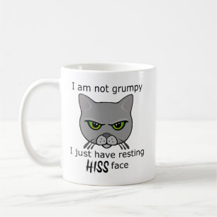 Resting Hiss Face Grey Cat - Benefits PACR Coffee Mug